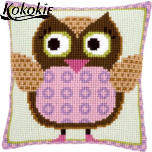 DIY decorative pillowcase cross stitch owl embriodered mats handicraft embroidery yarn needlework kits craft kits for adults