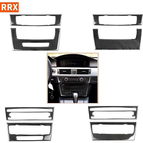 For BMW 3 Series E90 E92 2005-2012 Carbon Fiber Air Conditioning Control Panel Cover Navigation CD Radio Sticker Car Accessories
