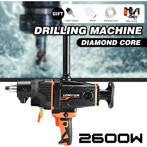 2600W 280mm Electric Diamond Core Drilling Machine High power Handheld Concrete Core Drill Machine with Water Pump Accessories