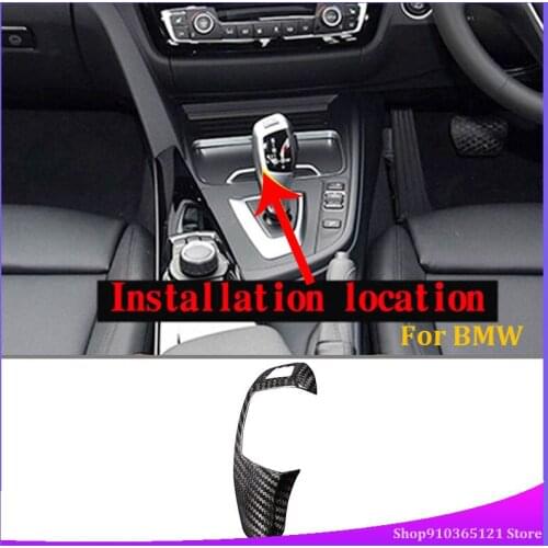 For BMW F20 F30 F31 F34 X5 F15 X6 F16 X3 F25 X4 F26 F10 Right Hand Drive Real Carbon Fiber Car Gear Shift Head TrimRHD