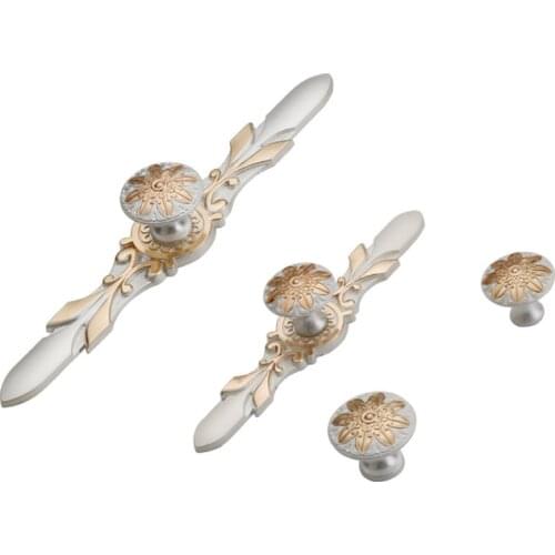 European Zinc Alloy Gold Silver Cabinet Knobs And Handles Kitchen Cupboard Door Pulls Drawer Knobs Furniture Hardware