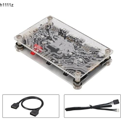 Fan HUB For PC Case Chassis 2 in 1 6-ways Fan Splitter HUB 3Pin 5V ARGB 4 Pin 12V ARGB 12V PWM Cooler Adapter LED Fan Controller