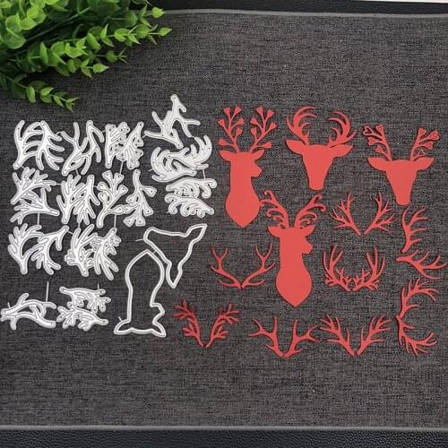 Bunnymoon antlers Metal Cutting Dies and stamps DIY Scrapbooking Card Stencil Paper Craft Handmade Album Handbook Decoration