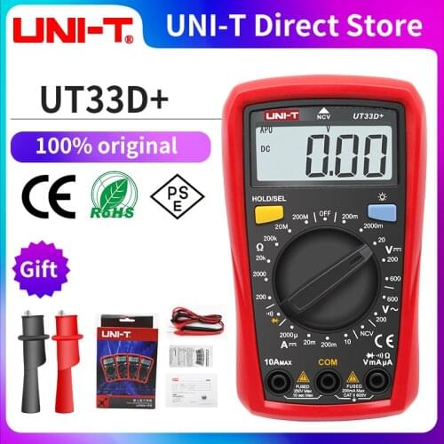 UNI-T UT33A+/B/C/D Mini Multimeter Digital Display Household Electrician Anti-burn Pocket Digital Ammeter