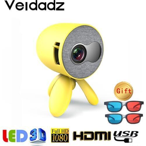 VEIDADZ YG221 mini phone with screen projector supports 1080P HD HDMI USB video player children gift projector