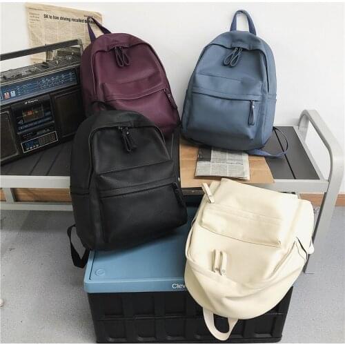 Fashion PU Leather Backpack Laptop Backbag Women 2021 New Backpacks College Student School Book Bag for Teenage Girls Travel Bag