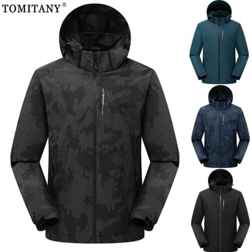 Mens Jacket 2021 Autumn New Brand Outdoor Vintage Camouflage Jackets Coat Men Fashion Patchwork Waterproof Pockets Hat Jackets