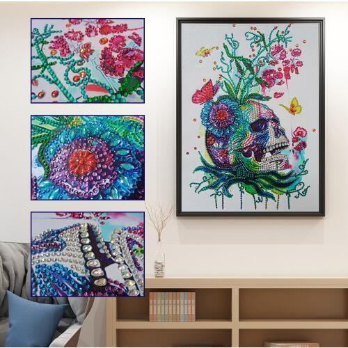 5D DIY Special Shaped Diamond Painting Butterfly Flower Skull Cross Stitch Embroidery Rhinestones Mosaic Kits Home Wall Decor