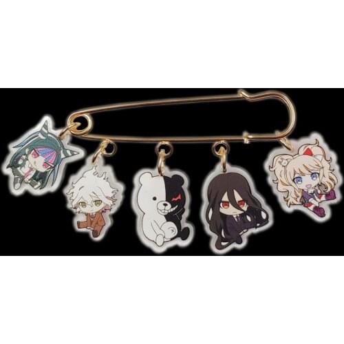 New Acrylic Game Cartoon Anime Danganronpa: Trigger Happy Havoc Brooch Bag Overcoat Badge Women Men Female Birthday Gift