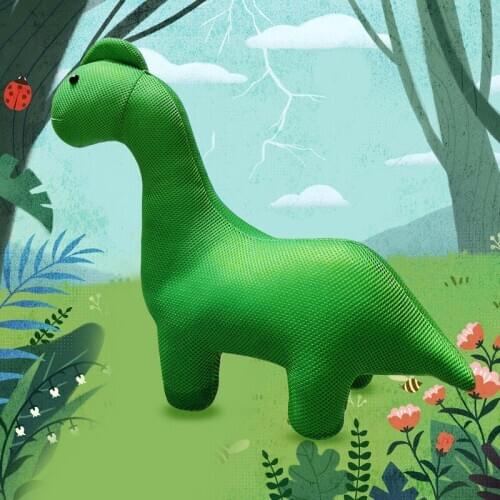 Novelty kawaii One Piece Geen Small Dinosaur Doll Plush Soft Stuffed Animals Toys PP Cotton Pillows for Children Birthday Gift