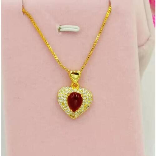 New European and American Middle East Boutique Brass Gold-plated Inlaid AAA Zircon Pendant Gold Wedding Ladies Love Necklace