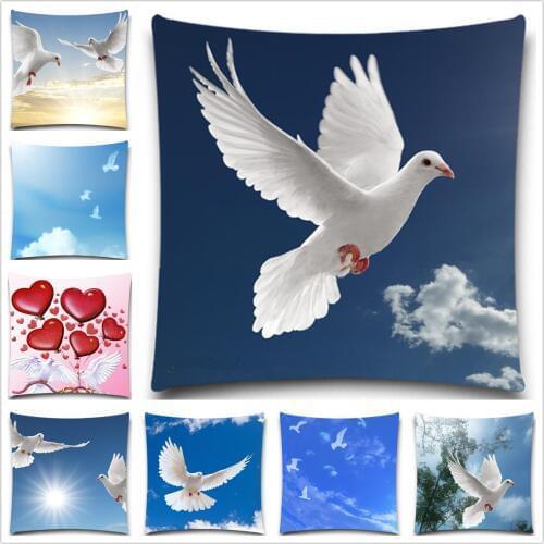 Office Home Cushion Cover Animal Dove Decorative Pillow Cover 5 size Cotton Polyester Square Throw Pillow Case
