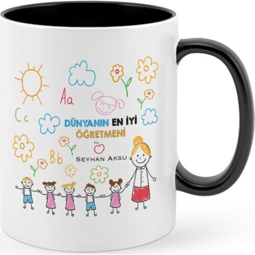 Personalized World Best Teacher Black Mug Cup-25