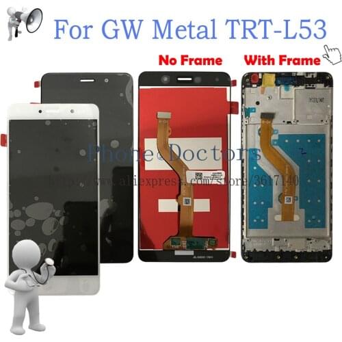 5.5'' Full LCD DIsplay + Touch Screen Digitizer Assembly + Frame Cover For Huawei GW Metal TRT-L53 ; New ; 100 Tested ; Tracking