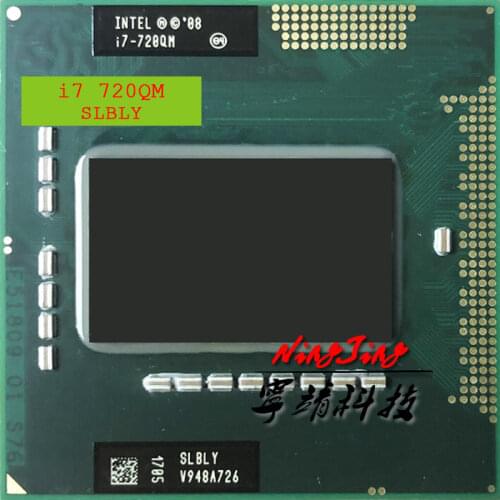 Intel Core i7-720QM i7 720QM SLBLY 1.6 GHz Quad-Core Eight-Thread CPU Processor 6W 45W Socket G1 / rPGA988A