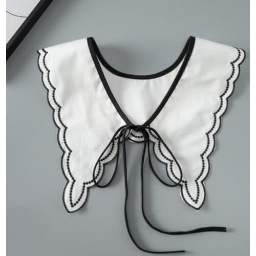 Q1FA Shoulder Decoration with Bowknots Collars in Butterfly Form with Cording Selvege for Dresses Collars with Selvege