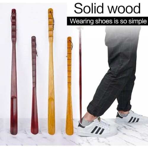 55cm 70cm Professional Wooden Shoe Horn Flexible Long Handle Shoehorn Useful Shoe Lifter Wood Professional Shoe Spoon Home Tools