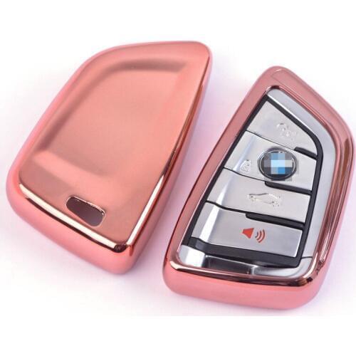 Pink Protective TPU key Case Shell Cover for BMW X1 X4 X5 X6 2 M Series