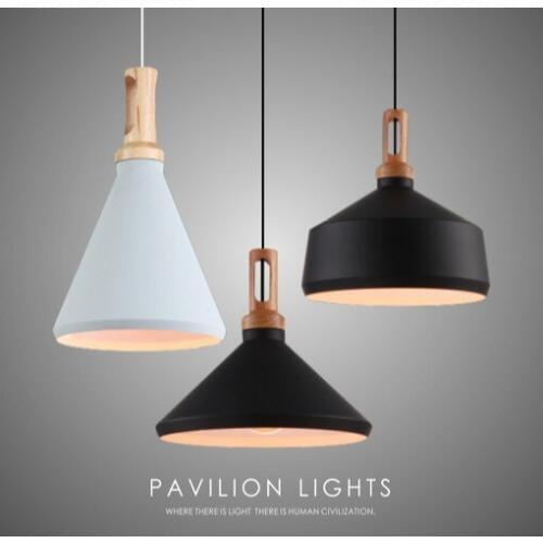Nordic Simple Aluminum Wood Art Droplight Modern LED Pendant Light Fixtures For Living Dining Room Hanging Lamp Indoor Lighting
