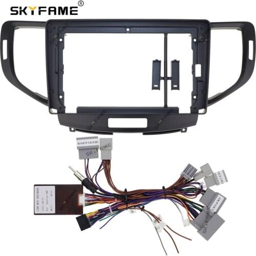 SKYFAME Car frame cable Kits Fascia Panel For HONDA SPIRIOR ACCORD_EU ACURA SR9 2009-2015 Screen Audio Dash Panel Frame fascia