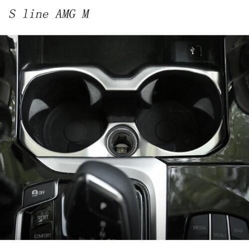 Car Styling Interior Stainless Steel stickers Covers Water Cup Holder Panel Decoration Trim For BMW X3 G01 2018 Auto Accessories