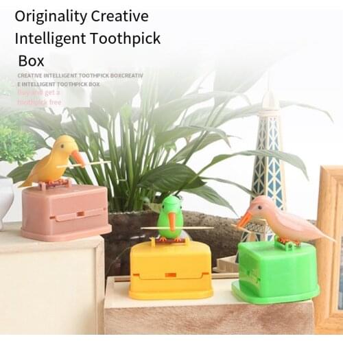 Creative Pressing Bird Toothpick Box Automatic Toothpick Dispenser Toothpick Box Home Decor Kitchen Accessories