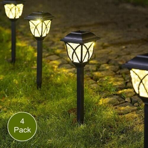 4PCS Solar Garden Light Outdoor Solar Pathway Light Solar Walkway Light Waterproof Solar Landscape Light For Yard Patio Driveway