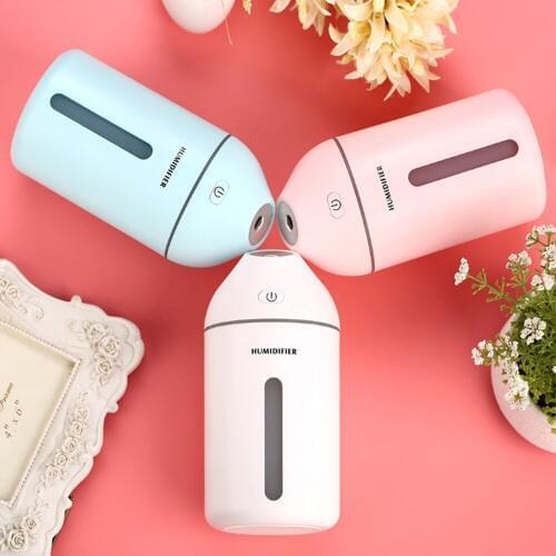 320ML Ultrasonic Humidifier Air Purifier for Home Car Essential Aromatherapy Diffuser Humidifier Humificador with LED Light