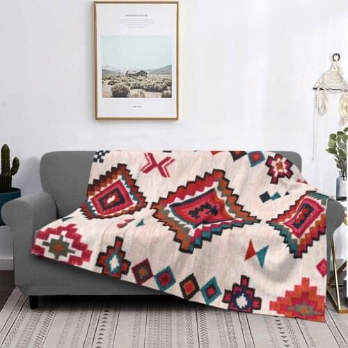 Bohemian Traditional Moroccan Colored Blanket Fleece All Season Multifunction Ultra-Soft Throw Blanket for Sofa Office Quilt