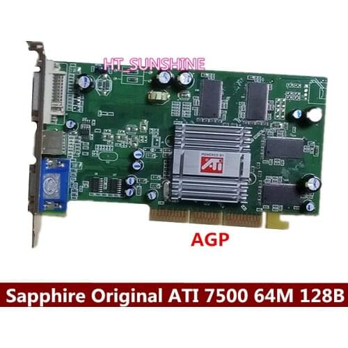 New Sapphire Original ATI Radeon 7500 64M 128B AGP4X VGA DVI S-Video Video card