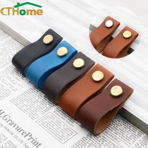 1 Pc Soft Leather Furniture Pull Handles for Doors Cabinets Dresser Cupboards Closet Drawer Pulls Knob Handle Hardware Kitchen