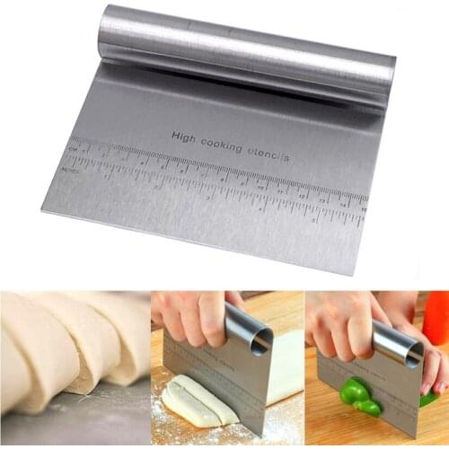 Wholesale 10 pcs/lot Stainless Steel Cream Pizza Dough Scraper Cutter Baking Pastry Spatulas Fondant Cake Decorating Tools