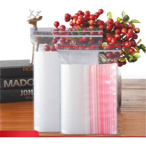 100Pcs/Lot 4X6CM 5x7cm 6x8cm Zipperlock Lock Zipped Poly Clear Bags Plastic Food Storage Bags Thick Transparent Package Bags