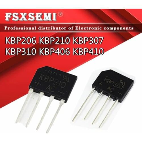 100pcs/lot KBP206 KBP210 KBP307 KBP310 KBP406 KBP410 Rectifier bridge DIP-4