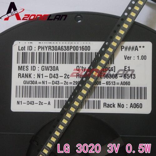 1000PCS/lot for repair LG LCD TV LED backlight Article lamp SMT SMD LEDs 3V 3020 Cold white light emitting diode LG