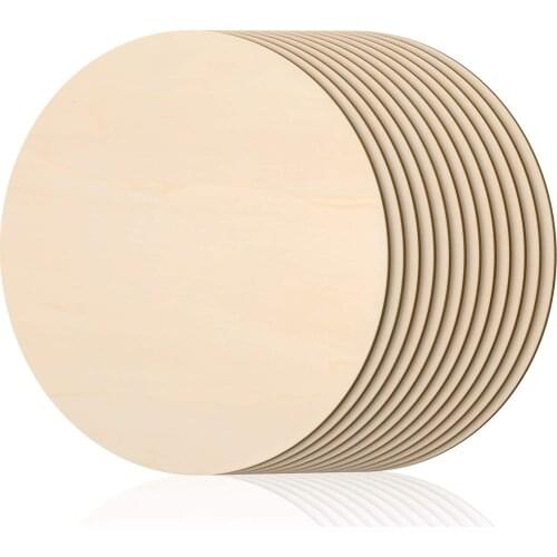 16 Inch Round Wood Circles Unfinished Round Wood Cutouts for Crafts, Door Hanger Painting and Wood Burning (2pcs)