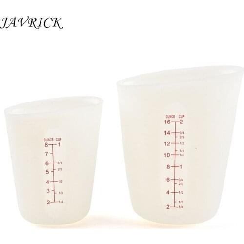 2Pcs 250ML 500ML Flexible Silicone Measuring Cup Cook Bakers Resin Jewelry Tools