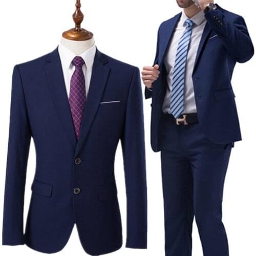 Brand Men Wedding Groom 5XL 2 Pcs Set Jacket Pants Slim Casual Tuxedo Suit Blazers Coat Trousers Fashion Business Party Clothing