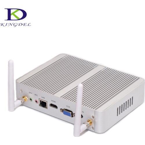 2017 Newest Fanless Mini PC Desktop Computer with Intel Celeron N3150 Quad Core 2.08GHz max 8GB RAM Dual LAN HDMI VGA optional