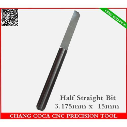 3.175mm*15mm,Freeshipping CNC computer engraving machine solid carbide End Mill,woodworking router bit,half straight bit,MDF,PVC