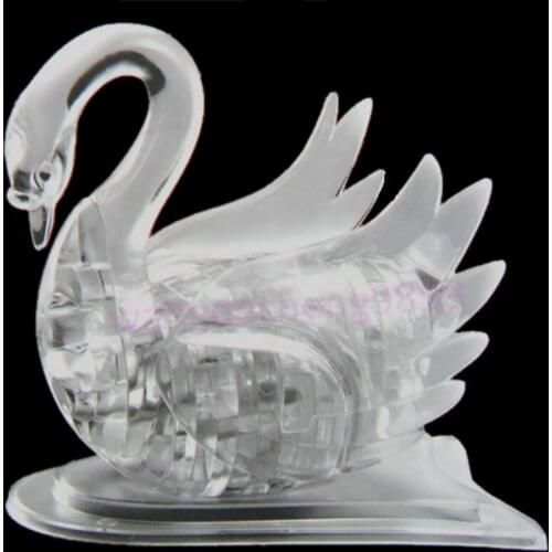3D Crystal Puzzle Jigsaw Model DIY Swan IQ Toy Furnish Gadget Gift Souptoy