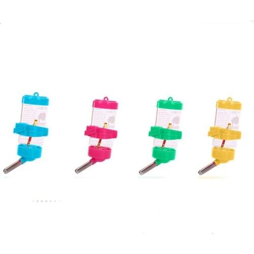 4 Colors Plastic Hamster Water Bottle Dispenser Feeder Hanging Pet Dog Guinea Pig Squirrel Rabbit Drinking Head Pipe Fountain
