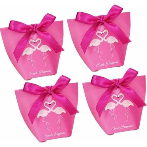 5pcs Flamingo Candy Box Gift Bag Wedding Engagement birthday Bachelorette hen Party bridal shower Anniversary decoration favor