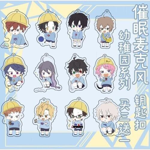 Anime Hypnosis Mic Division Rap Battle Keychain Kindergarten Keyrings Xmas Cartoon Collection School Bag Itabag Pendant Gifts