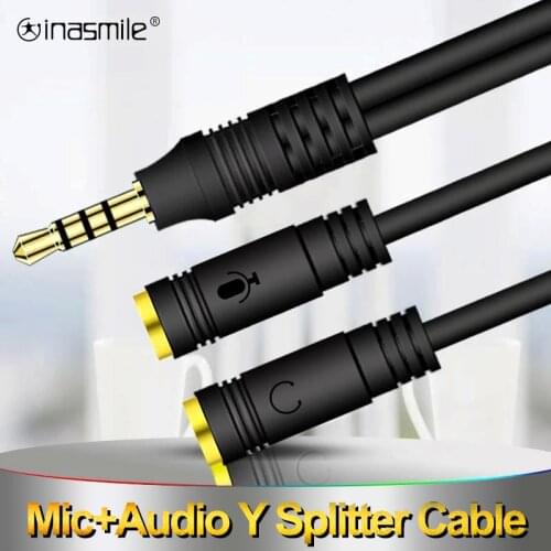 3.5mm Jack Splitter Adapter Audio Splitter Headphone Adapter Cable Aux Extension Cable Mic Y Splitter for phone Computer Laptop