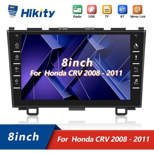 Hikity 8 Inch 2 Din Car Multimedia Player For Honda CRV 2008 - 2011 WiFi GPS Mirror Link Autoradio Android Car Stereo 2 Din