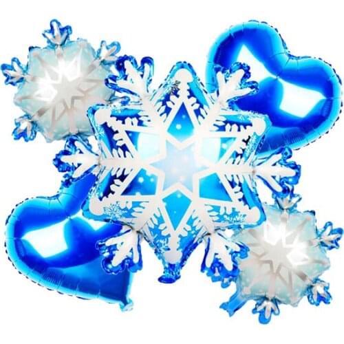 Big Snowflake & 2 Mini Snowflake And 2 Heart Balloons Merry Christmas/Merry AF/Ho Ho Ho Themed Bridal Shower Engagement