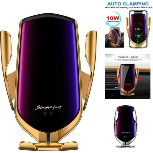 Fast Charging 10W Wireless Car Charger S5 Automatic Clamping Phone Holder Mount In Car Wireless Chargerfor IPhone Huawei Samsung