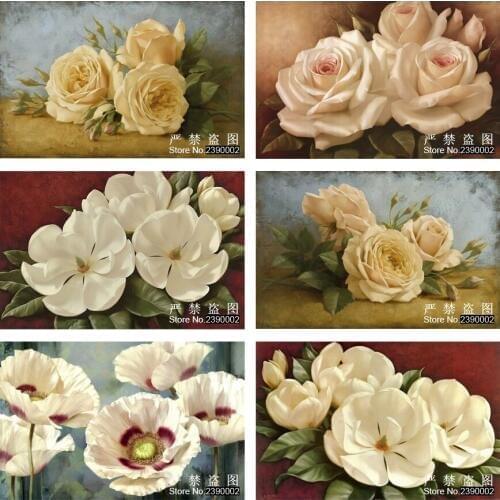 Flower DIY 5D Diamond Painting Cross Stitch Diamond Embroidery Red Roses & Pink Tulips Frameless Wall Sticker Picture Home Decor