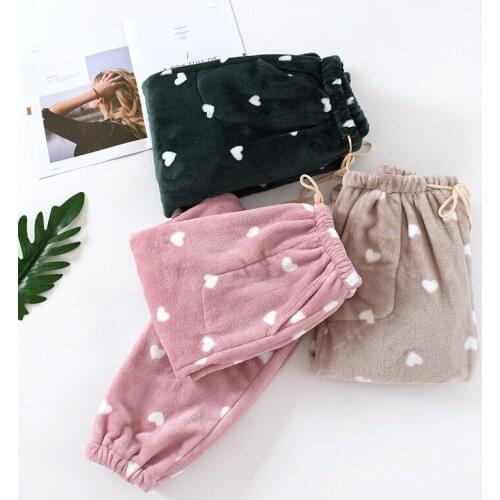 Flannel New Trousers Women Pyjama Pants Womens Home Clothes Night Pants Lounge Wear Winter Thick Warm Pajama Pants
